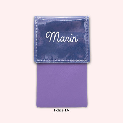 Two-tone pouch with royal blue flap