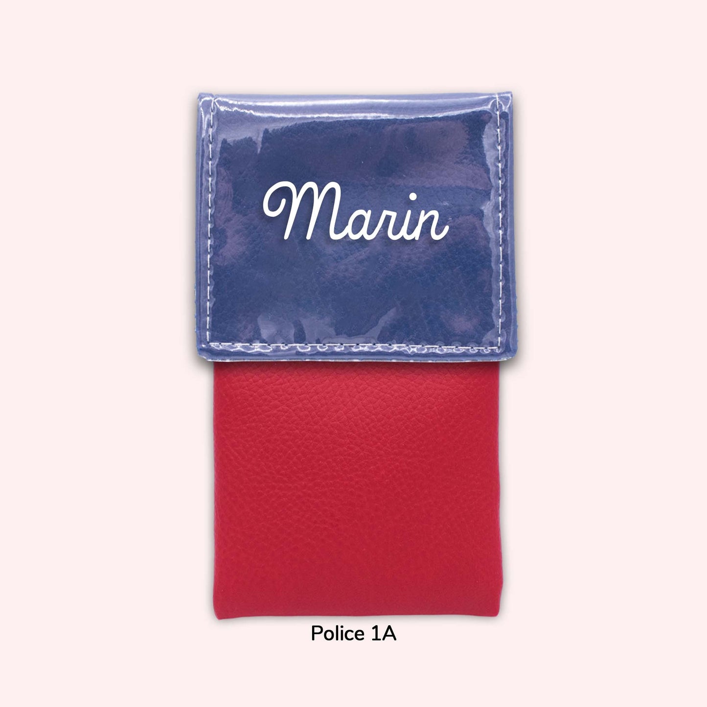 Two-tone pouch with royal blue flap