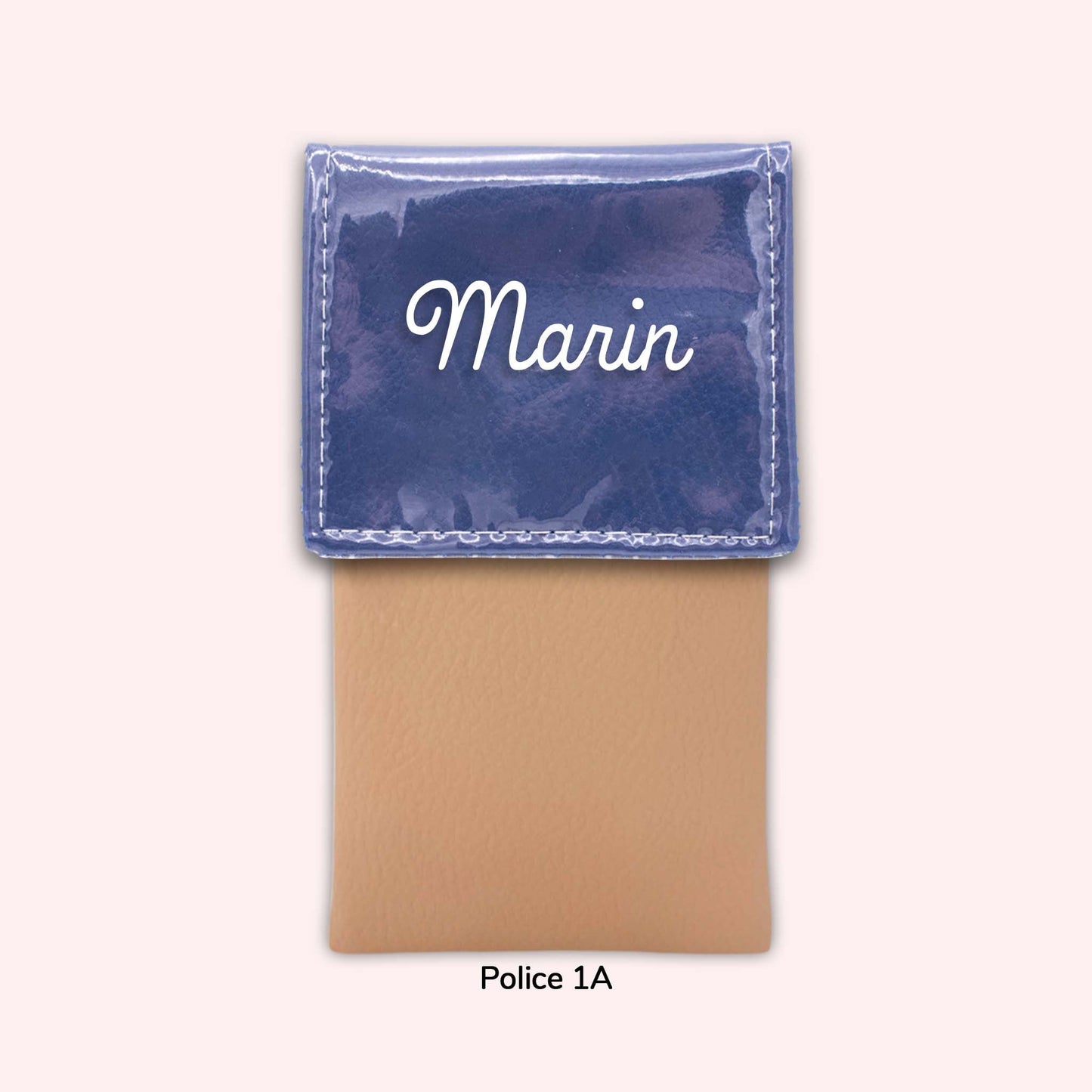 Two-tone pouch with royal blue flap