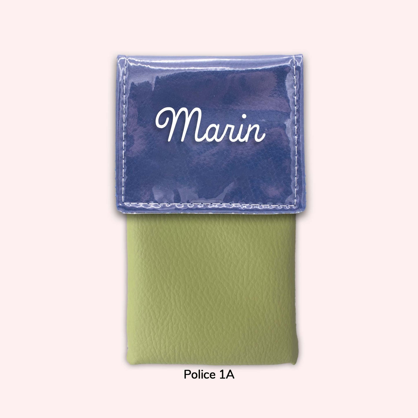 Two-tone pouch with royal blue flap