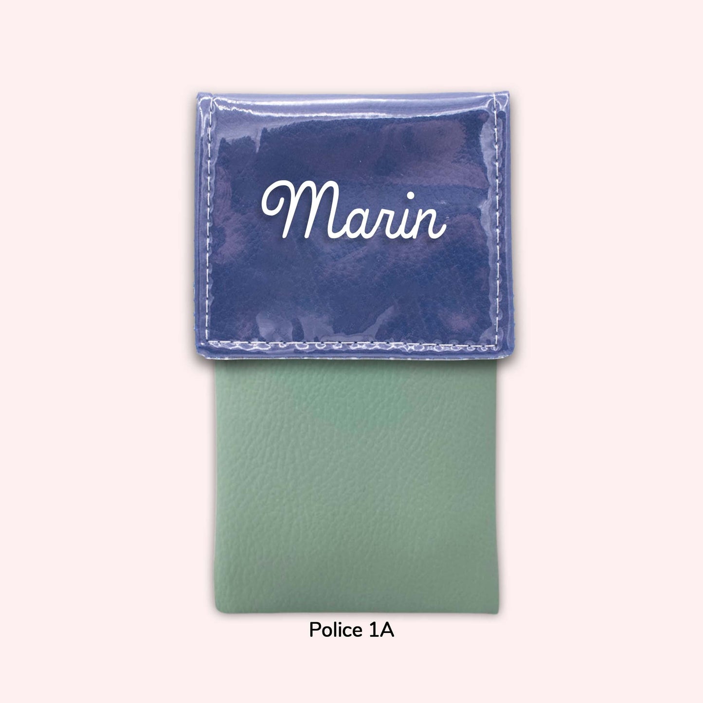 Two-tone pouch with royal blue flap