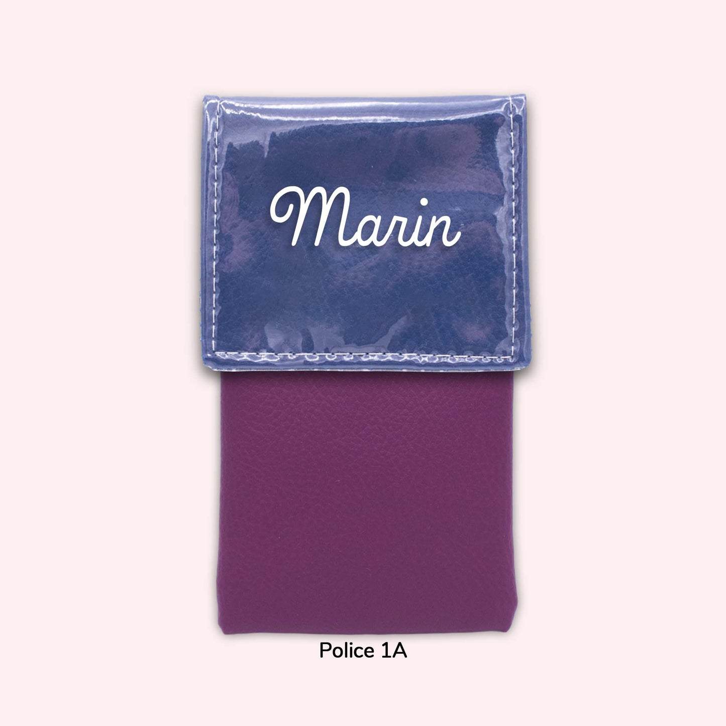 Two-tone pouch with royal blue flap