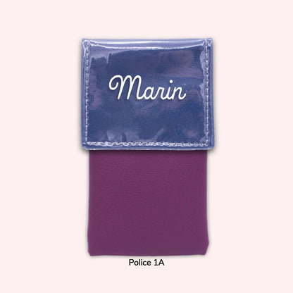 Two-tone pouch with royal blue flap