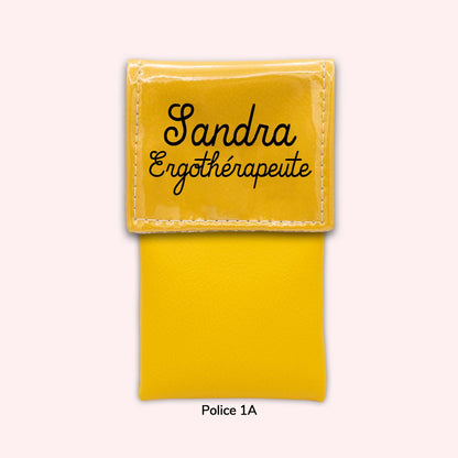 Two-tone yellow flap pouch