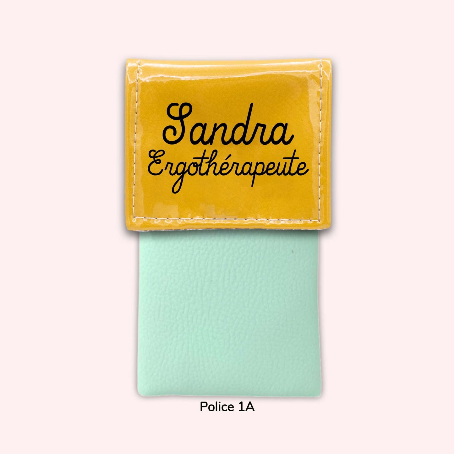 Two-tone yellow flap pouch