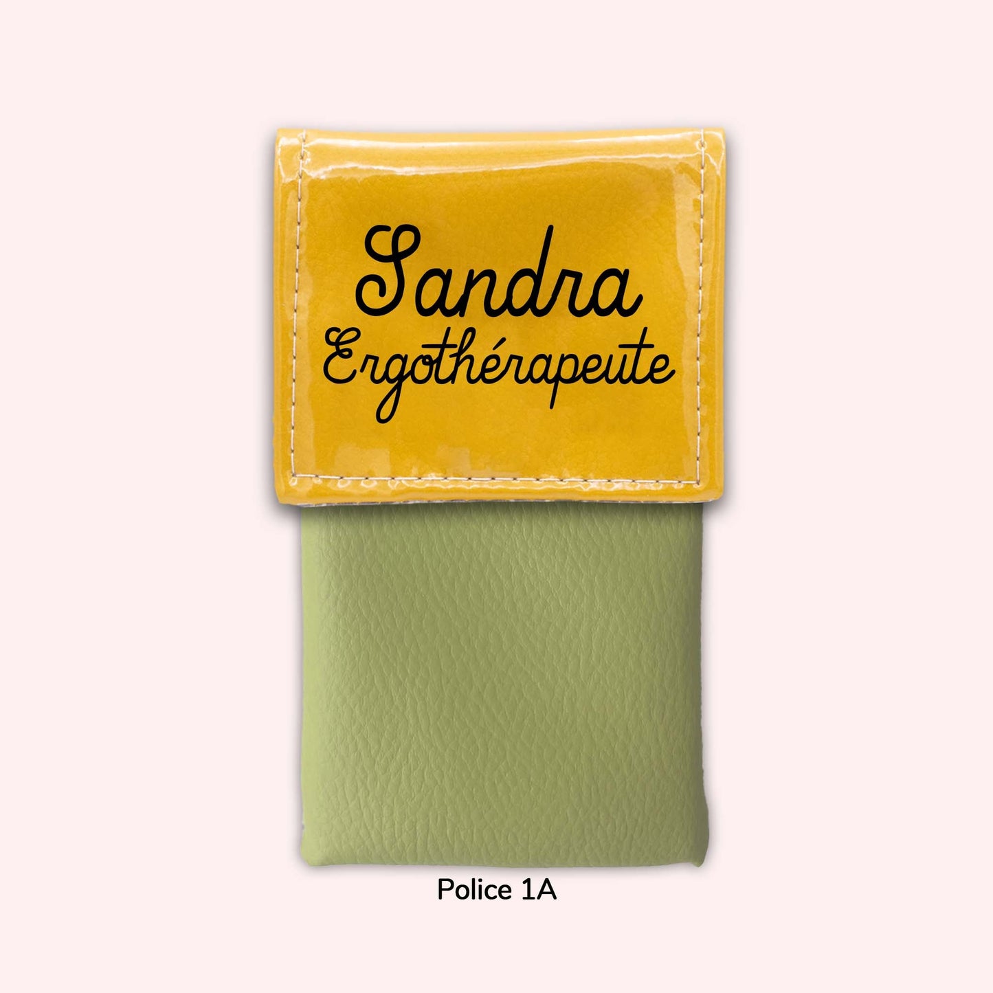 Two-tone yellow flap pouch