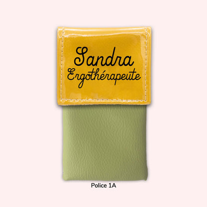 Two-tone yellow flap pouch