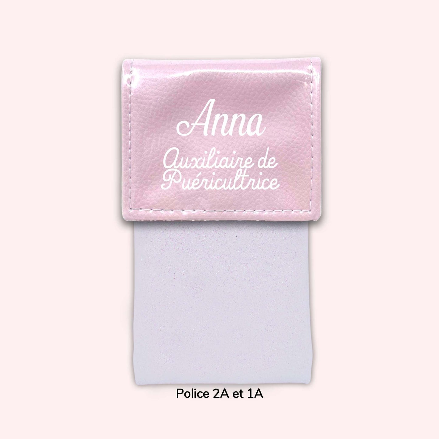 Two-tone pouch with light pink flap