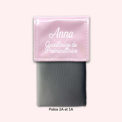 Two-tone pouch with light pink flap