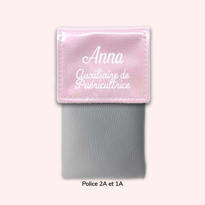 Two-tone pouch with light pink flap