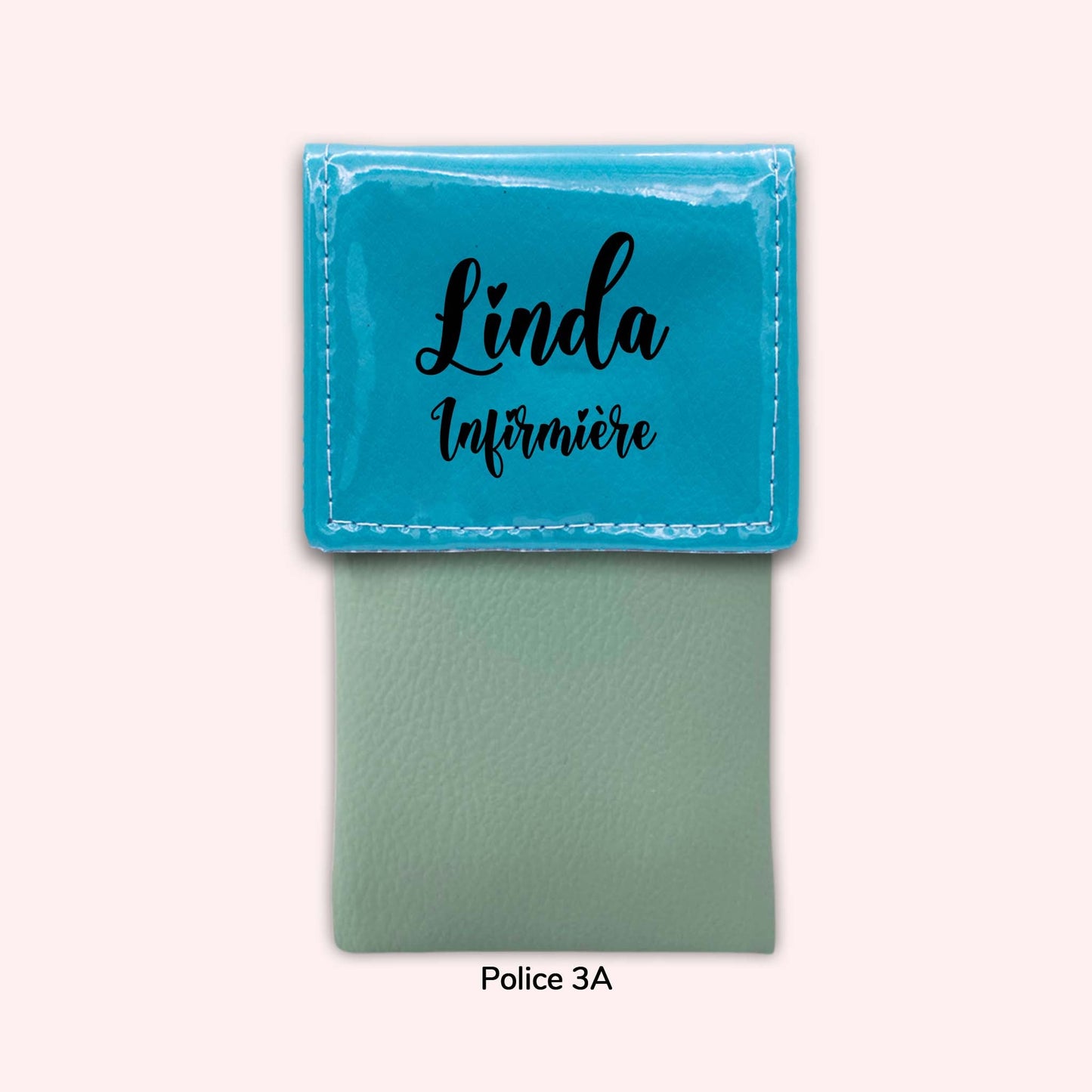 Pochette bicolore rabat Turquoise