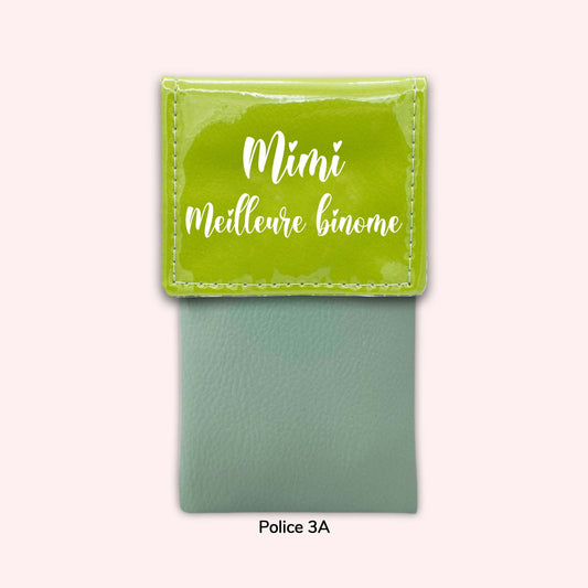 Two-tone apple green flap pouch