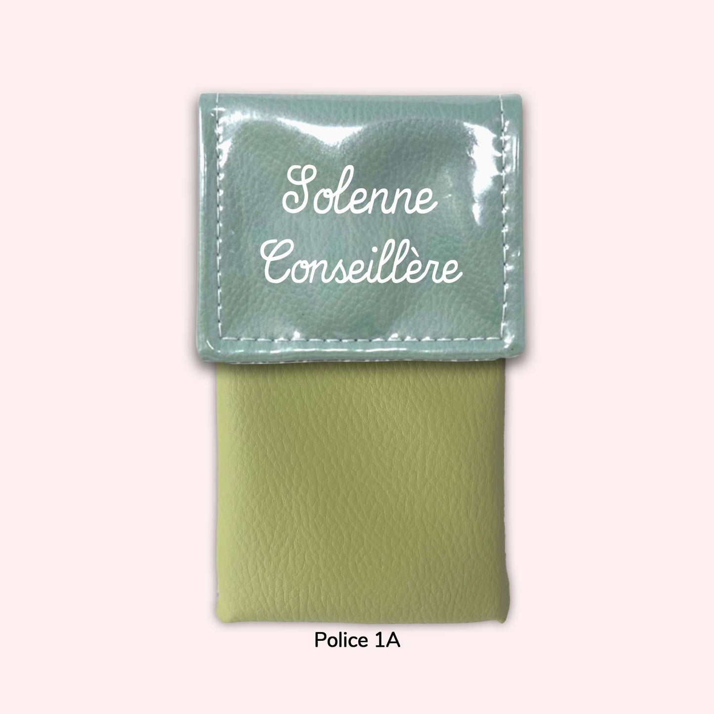 Pochette bicolore rabat Vert saule