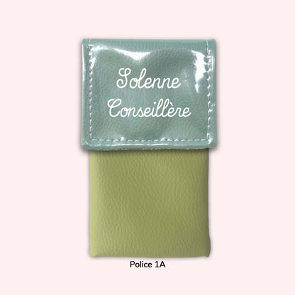 Pochette bicolore rabat Vert saule