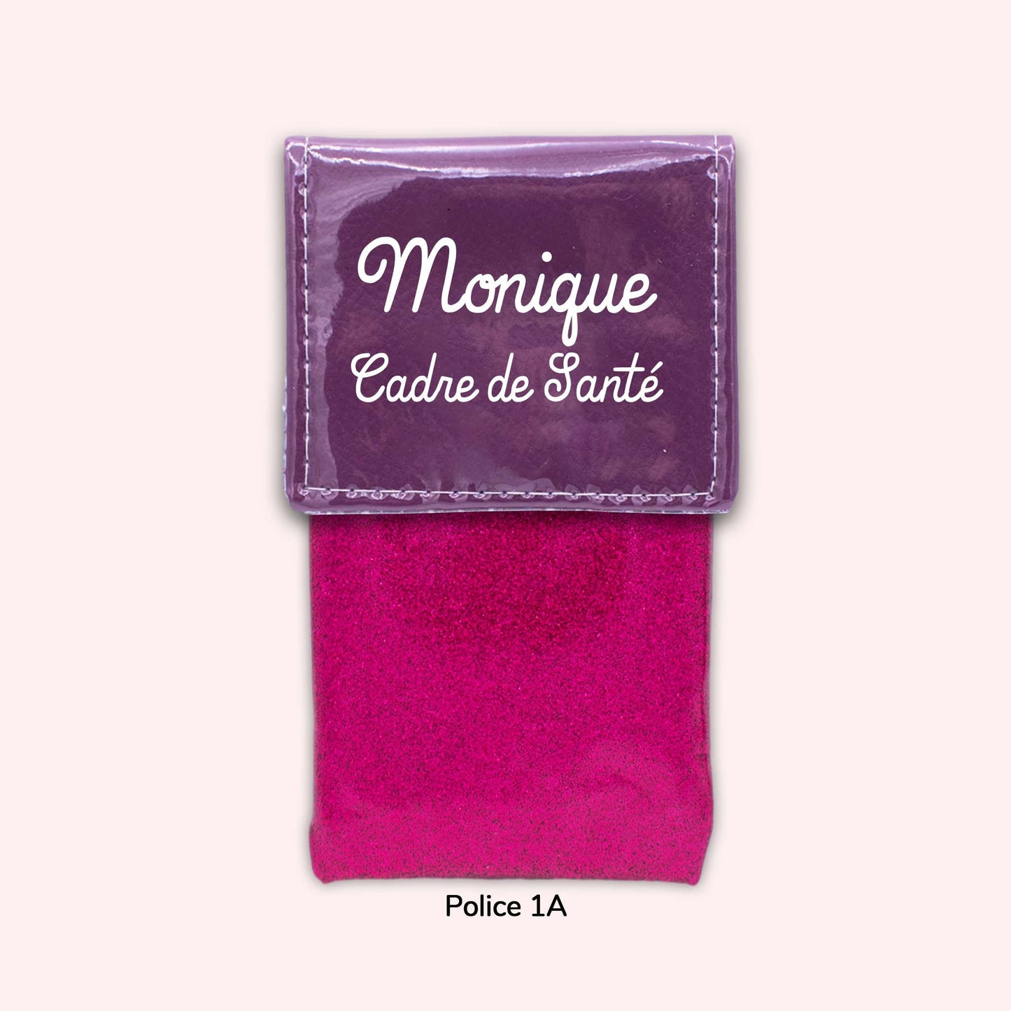 Two-tone purple flap pouch