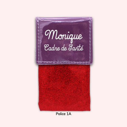 Pochette bicolore rabat Violet