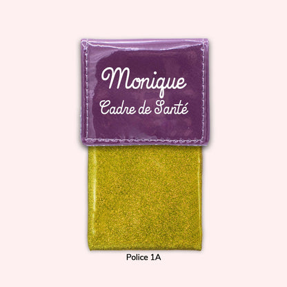 Pochette bicolore rabat Violet