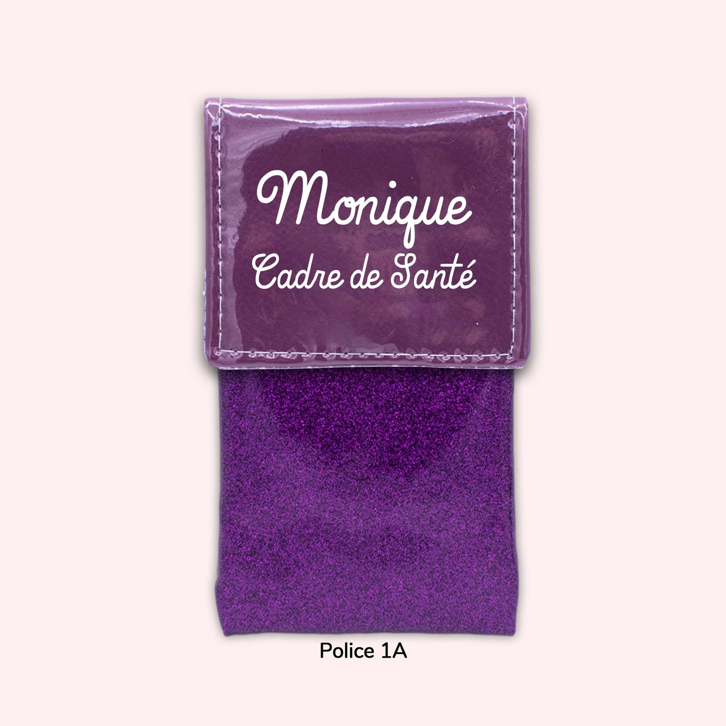 Two-tone purple flap pouch