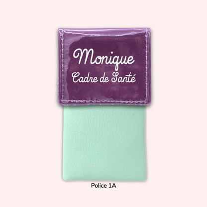 Pochette bicolore rabat Violet