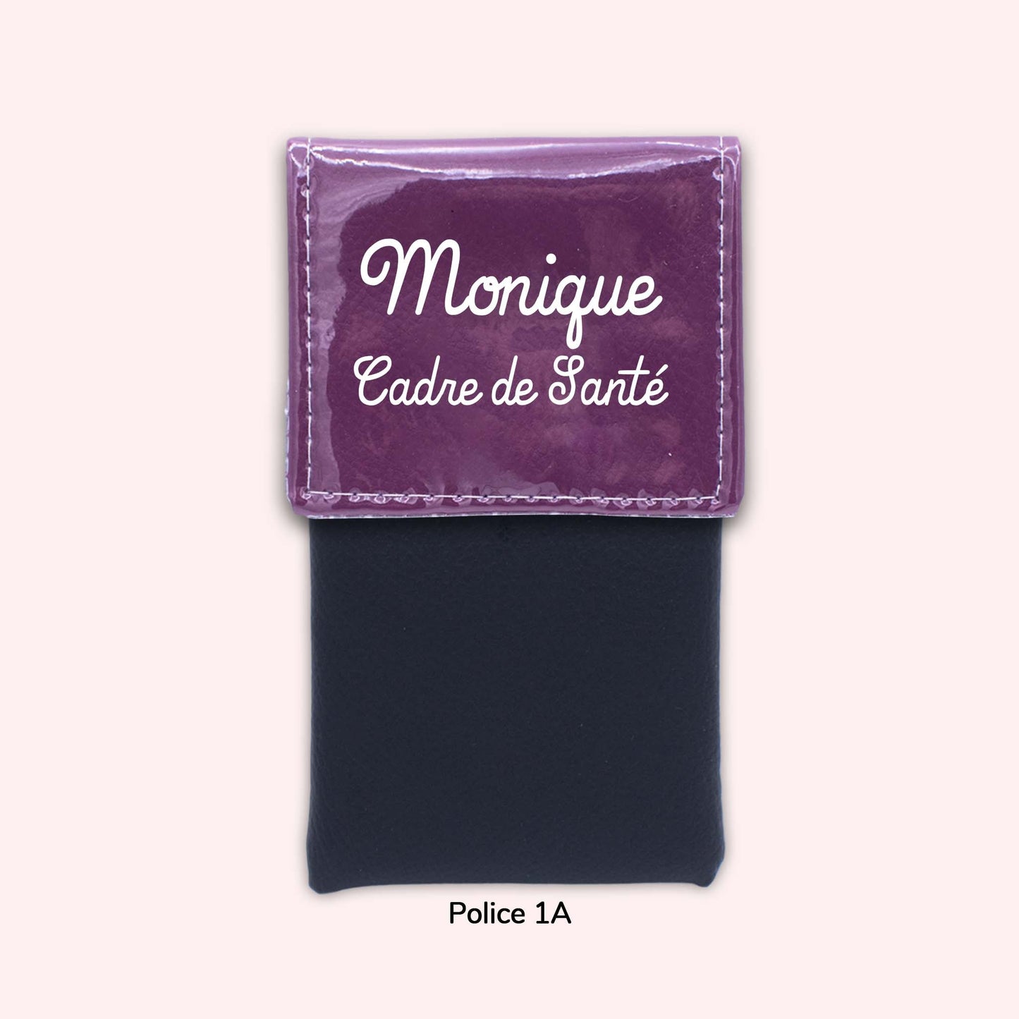 Two-tone purple flap pouch