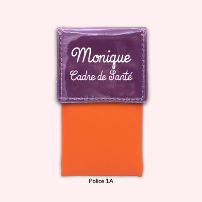 Pochette bicolore rabat Violet